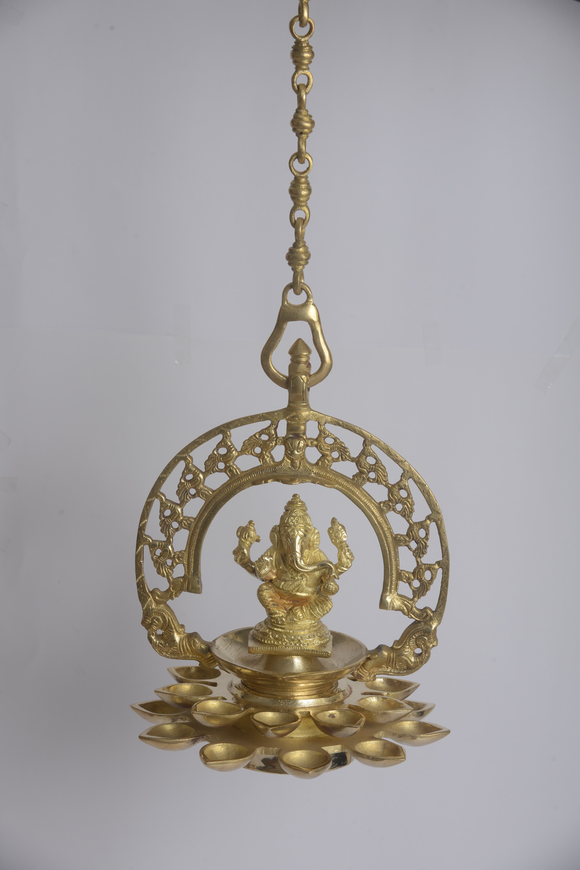 Brass Ganesha Hanging lamp (Ganesha Deep)