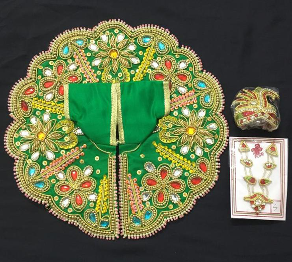 Green Laddu Gopal Dress(Gol Poshak)