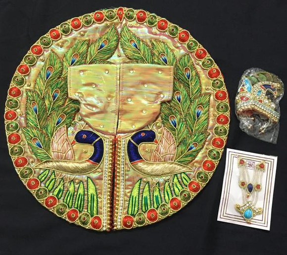 Peacock Design Laddu Gopal Dress (Gol Poshak)
