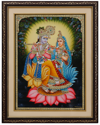 Radha Krishna Kamal Kunj Leela Tanjore Art